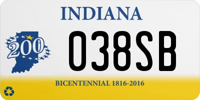 IN license plate 038SB