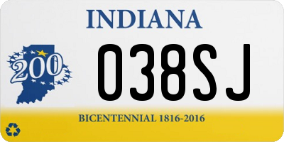 IN license plate 038SJ