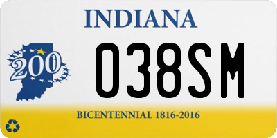 IN license plate 038SM