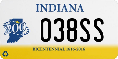 IN license plate 038SS