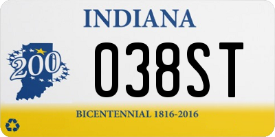 IN license plate 038ST