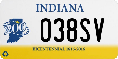 IN license plate 038SV