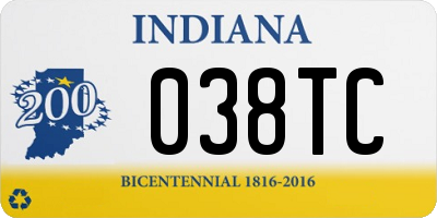 IN license plate 038TC