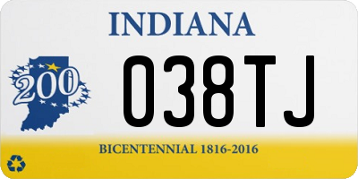 IN license plate 038TJ