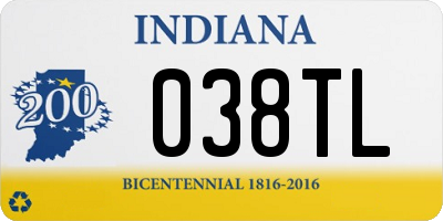 IN license plate 038TL