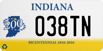 IN license plate 038TN