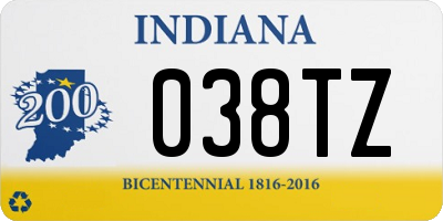 IN license plate 038TZ