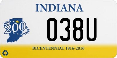 IN license plate 038U