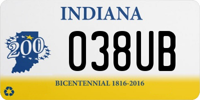 IN license plate 038UB