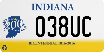IN license plate 038UC