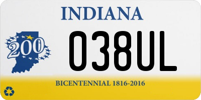 IN license plate 038UL