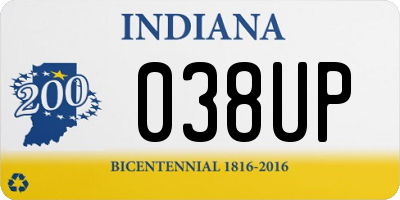 IN license plate 038UP