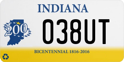 IN license plate 038UT