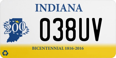 IN license plate 038UV