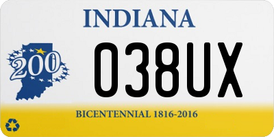 IN license plate 038UX