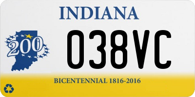 IN license plate 038VC