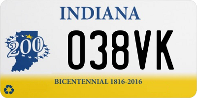 IN license plate 038VK