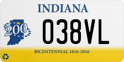 IN license plate 038VL