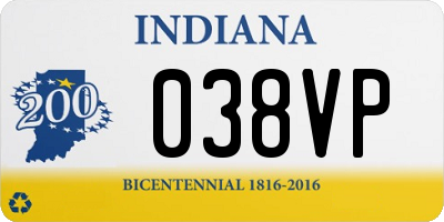 IN license plate 038VP