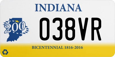 IN license plate 038VR