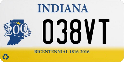 IN license plate 038VT