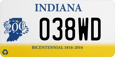 IN license plate 038WD