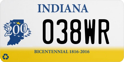 IN license plate 038WR