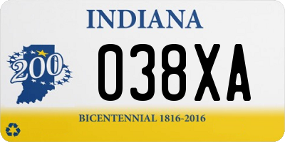 IN license plate 038XA