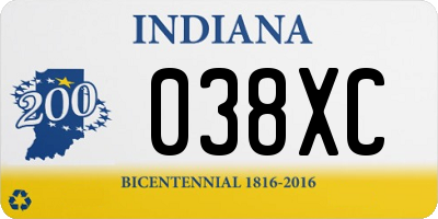 IN license plate 038XC