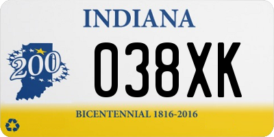 IN license plate 038XK