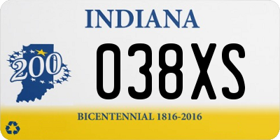 IN license plate 038XS