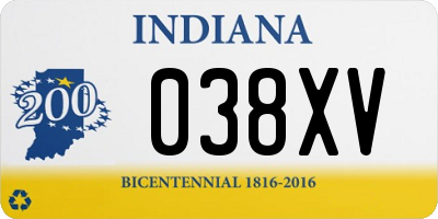 IN license plate 038XV