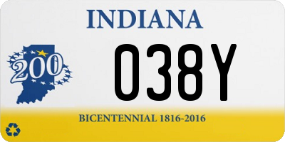 IN license plate 038Y