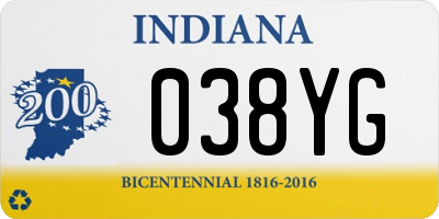 IN license plate 038YG