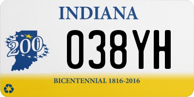 IN license plate 038YH