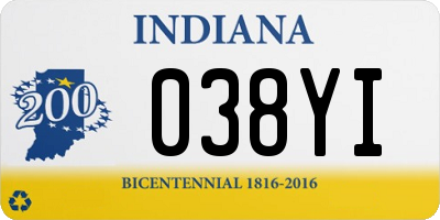 IN license plate 038YI