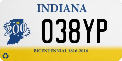 IN license plate 038YP