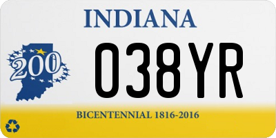 IN license plate 038YR