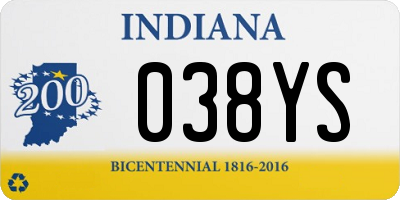 IN license plate 038YS