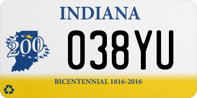 IN license plate 038YU