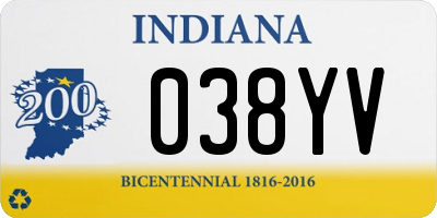 IN license plate 038YV