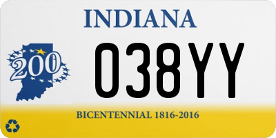 IN license plate 038YY