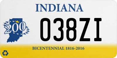 IN license plate 038ZI