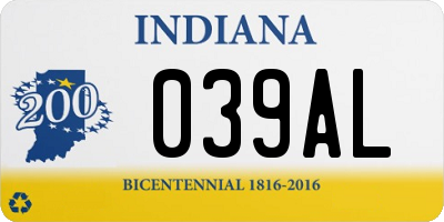 IN license plate 039AL