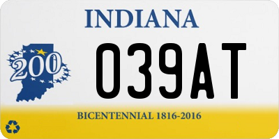 IN license plate 039AT