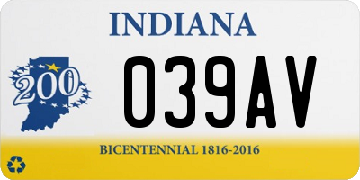 IN license plate 039AV