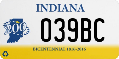 IN license plate 039BC