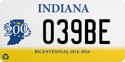 IN license plate 039BE