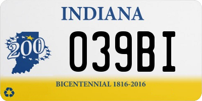 IN license plate 039BI