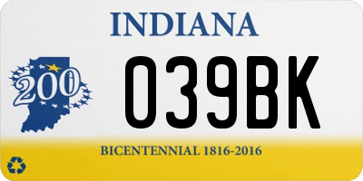 IN license plate 039BK